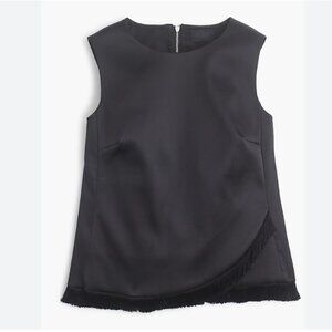J.CREW Collection satin sleeveless shell Top with fringe sz XS/S